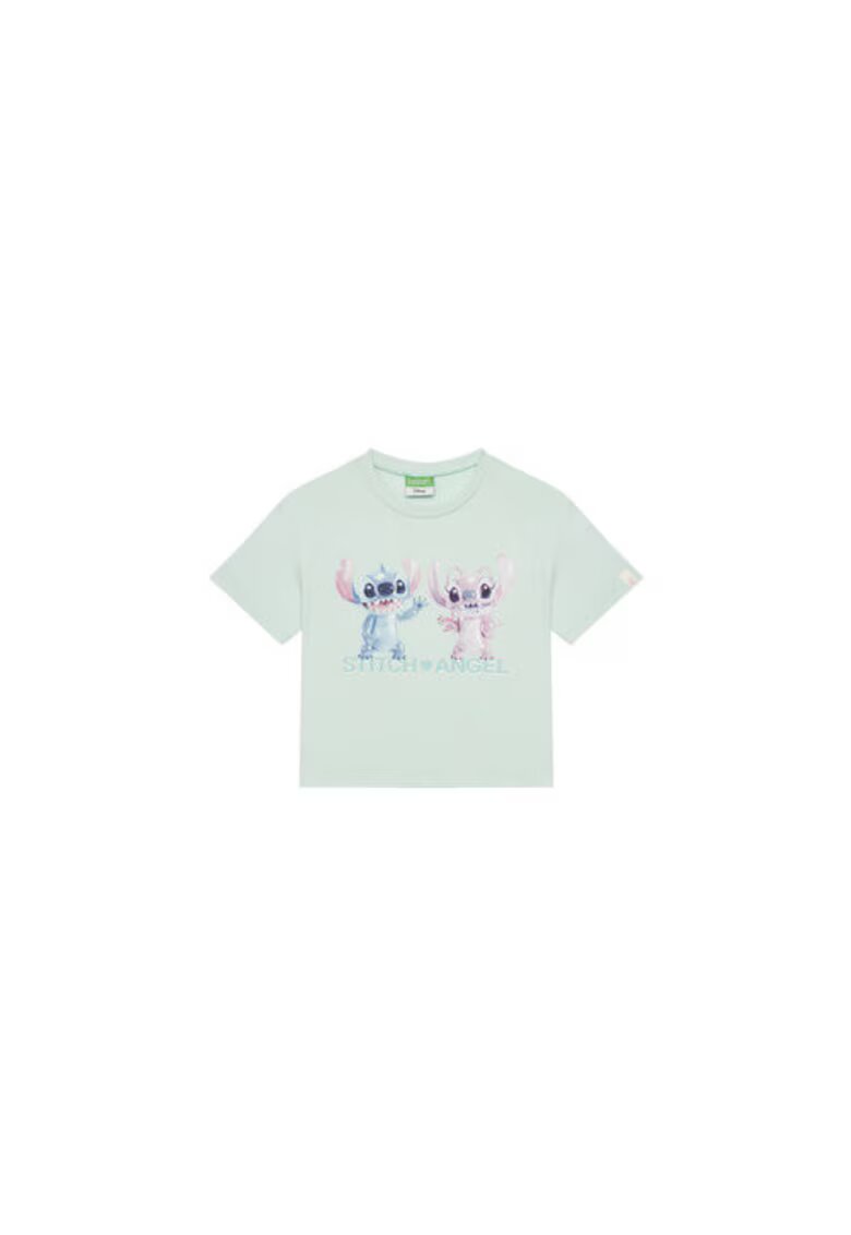 United Colors Of Benetton Tricou pentru fete 35RYC10MV - Bumbac organic - Verde - Verde