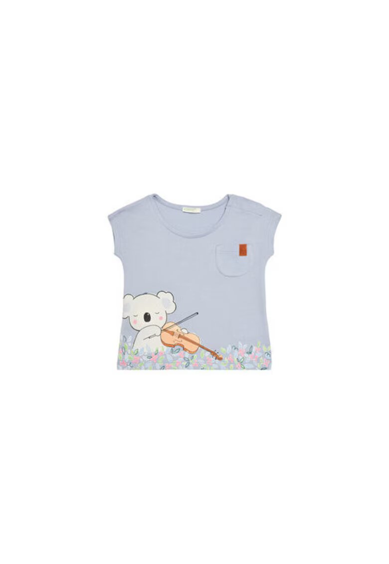 United Colors Of Benetton Tricou pentru fete 3I1XA105X - Bumbac organic - Albastru - Albastru