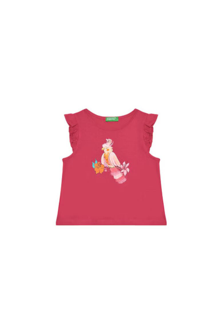 United Colors Of Benetton Tricou pentru fete 3I1XG10JK - Bumbac - Roz - Roz