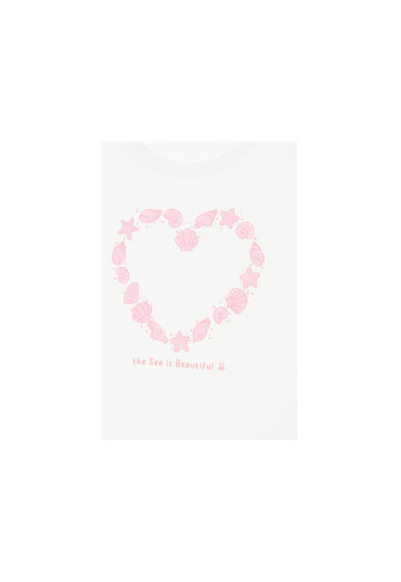 United Colors Of Benetton Tricou pentru fete 3JERG10J3 - Bumbac - Alb - Alb