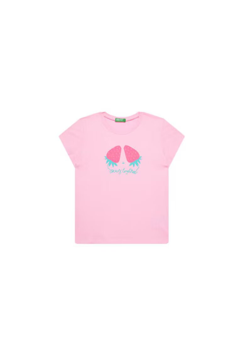 United Colors Of Benetton Tricou pentru fete 3JERG10J3 - Bumbac - Roz - Roz