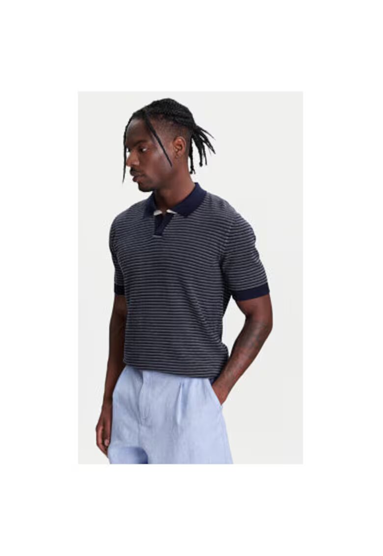 United Colors Of Benetton Tricou polo barbati 1094K301J - Bumbac - Bleumarin - Bleumarin