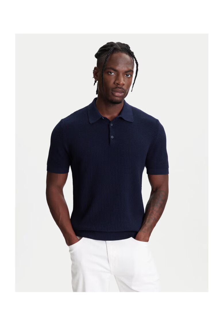 United Colors Of Benetton Tricou polo barbati 1198U301H - Bumbac - Bleumarin - Bleumarin