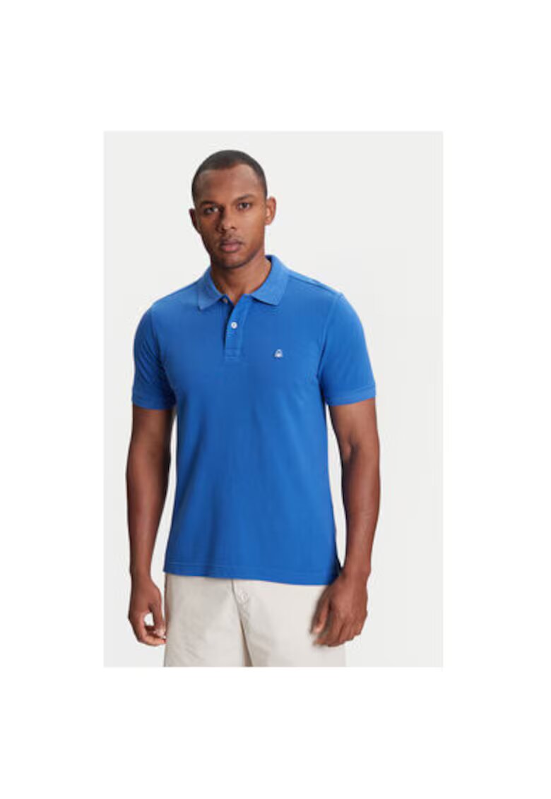 United Colors Of Benetton Tricou polo barbati 3089J3179 - Bumbac organic - Albastru - Albastru
