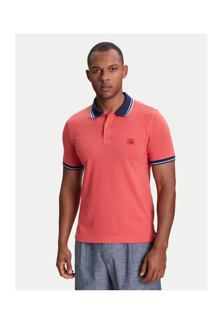 United Colors Of Benetton Tricou polo barbati 3F9HU302E - Bumbac - XS INTL - Visiniu