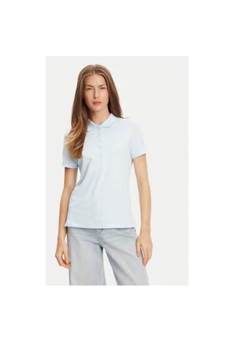 United Colors Of Benetton Tricou polo dama 3TQJD300W - Bumbac - Albastru deschis - Albastru deschis