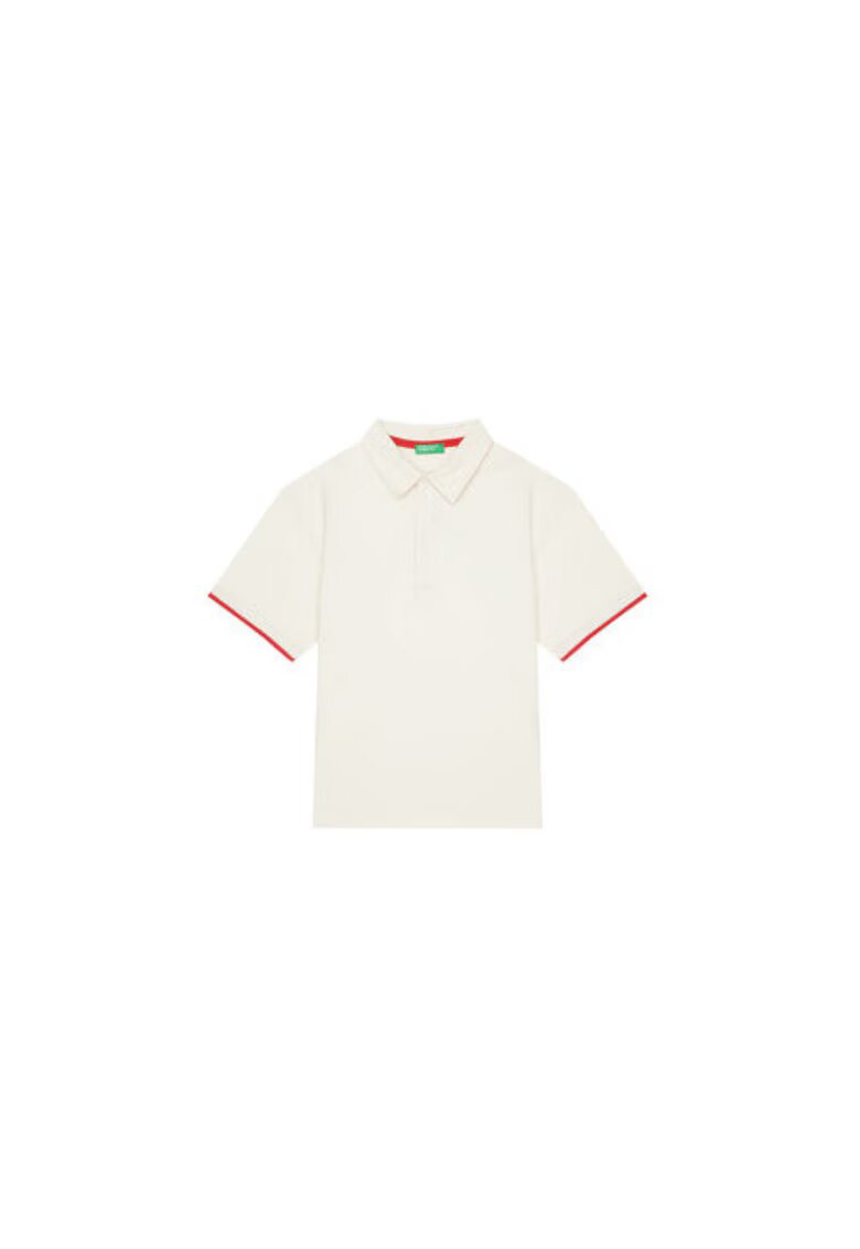 United Colors Of Benetton Tricou Polo pentru baieti 3MI5C301U - Bumbac organic - Bej - Bej