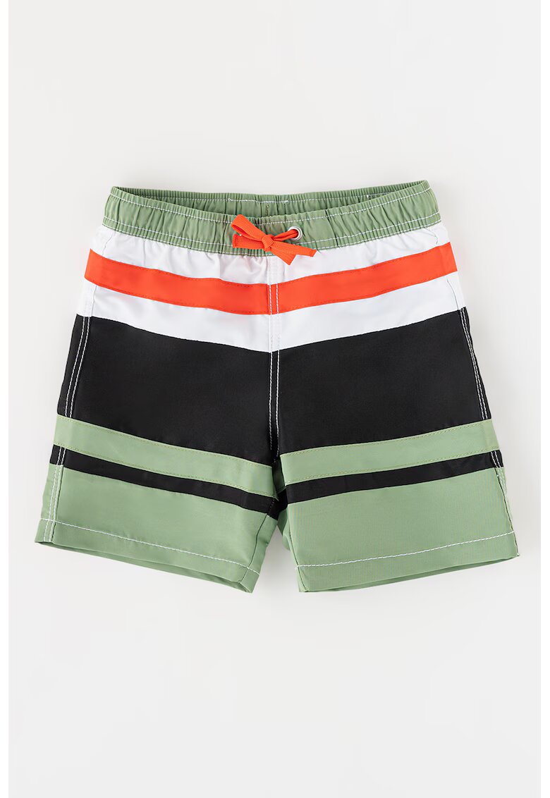 United Colors of Benetton Underwear Pantaloni scurti de baie cu dungi - Rosu/Verde/Negru