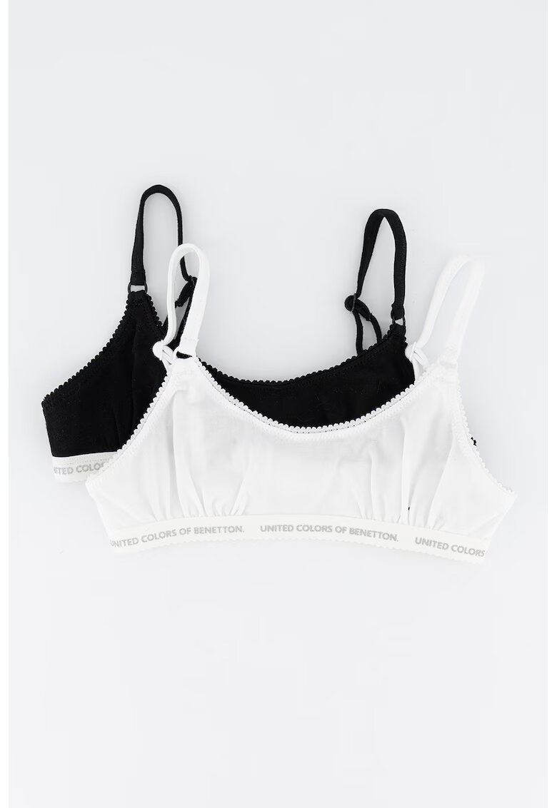 United Colors of Benetton Underwear Set de sutiene 2 piese cu bretele ajustabile - Alb - Negru -