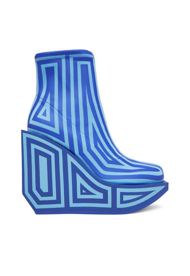 United Nude Botine dama Blue Mix Wa Bootie Hi - albastru - textil