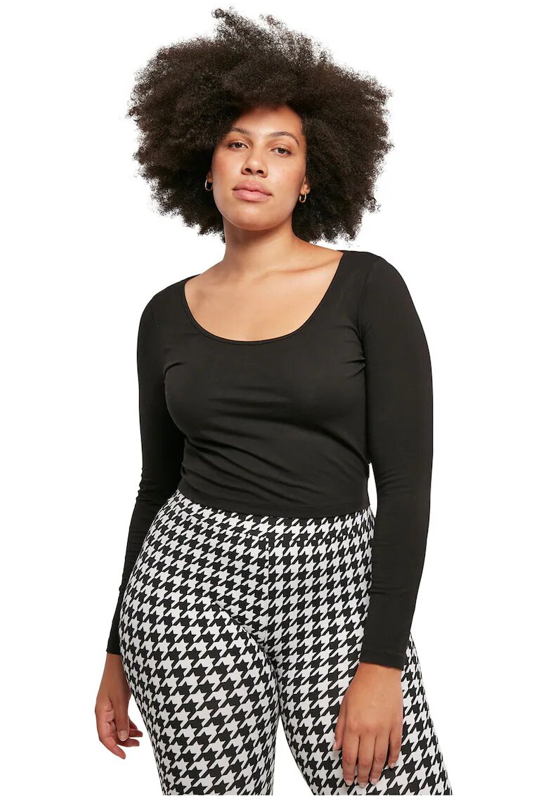 Urban Classics Bluza crop cu decolteu rotund - Negru