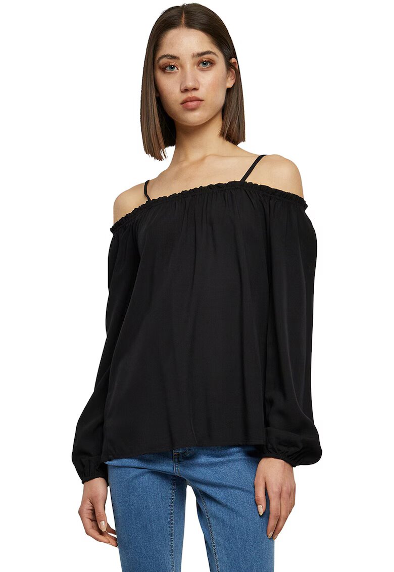 Urban Classics Bluza cu decolteu pe un umar - Negru