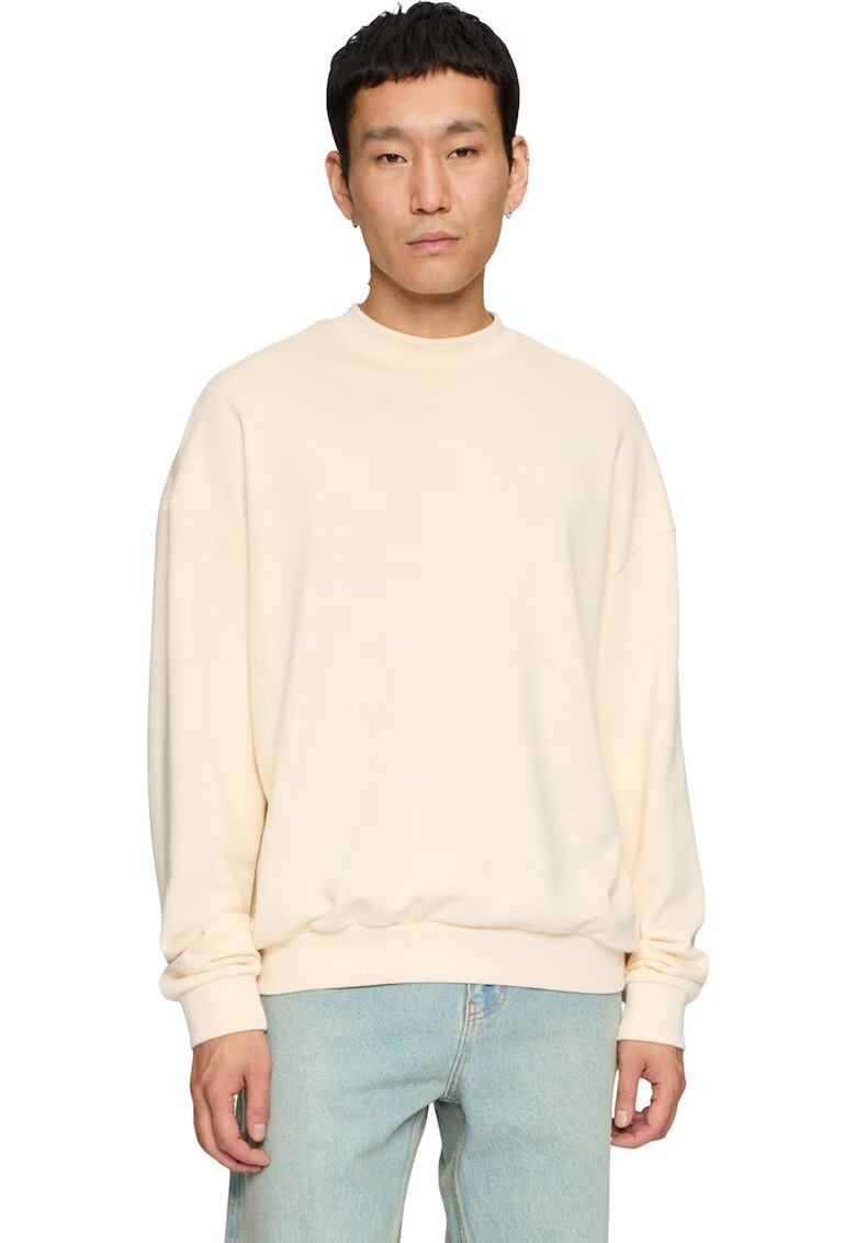 Urban Classics Bluza de trening cu decolteu la baza gatului - Bej deschis