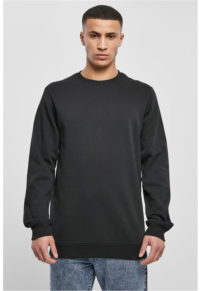 Urban Classics Bluza de trening cu decolteu la baza gatului - Negru stins