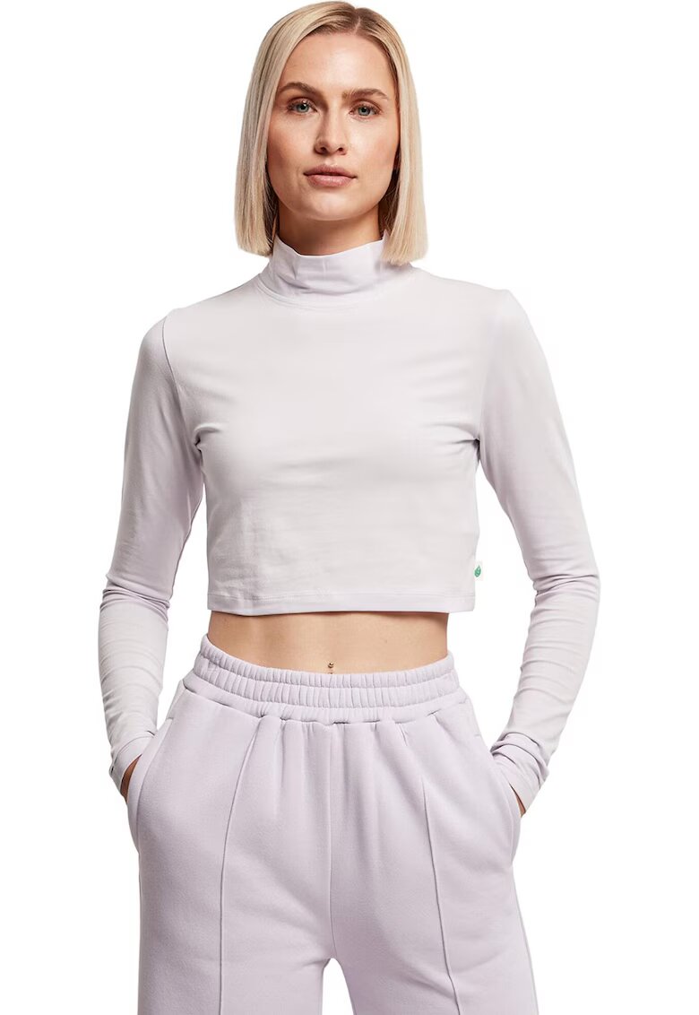 Urban Classics Bluza din amestec de bumbac organic cu guler inalt - Lila pal