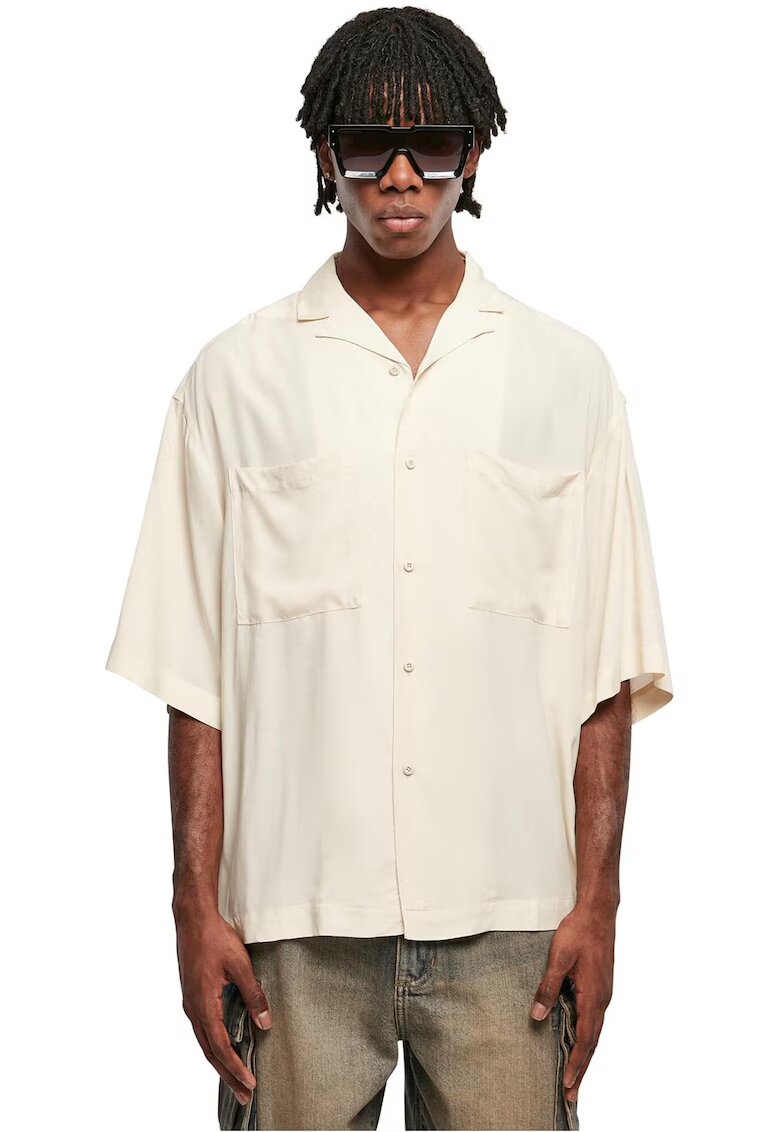Urban Classics Camasa supradimensionata cu buzunare pe piept - Crem