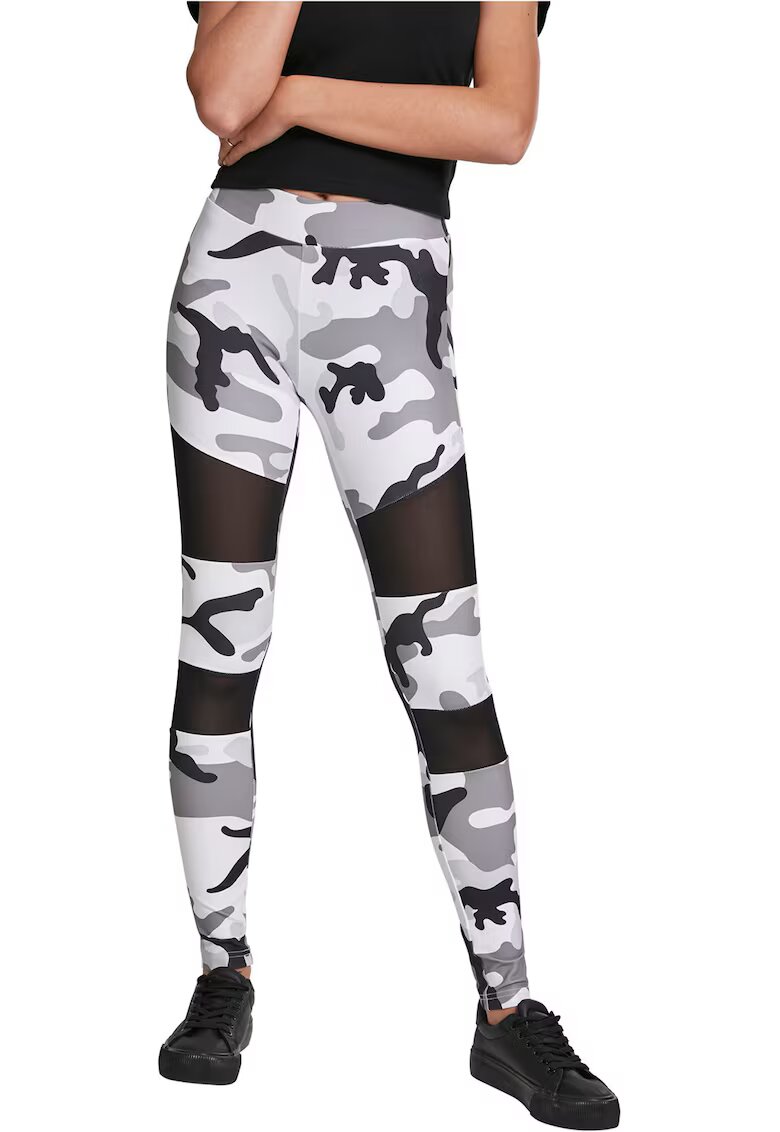 Urban Classics Colanti cu model camuflaj - Alb/Negru/Gri deschis