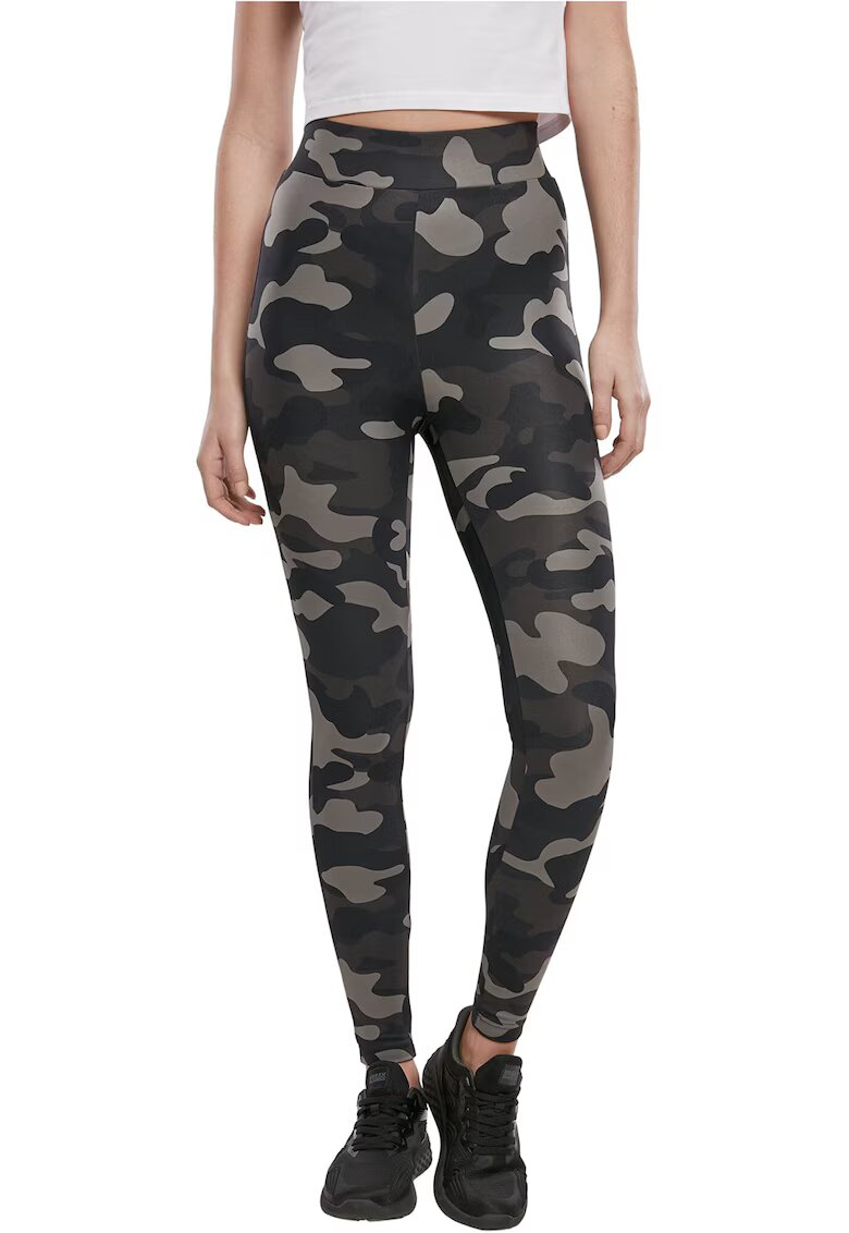 Urban Classics Colanti cu model camuflaj - Negru/Gri inchis