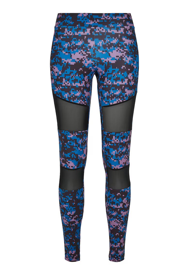 Urban Classics Colanti cu model camuflaj - Negru/Roz/Albastru