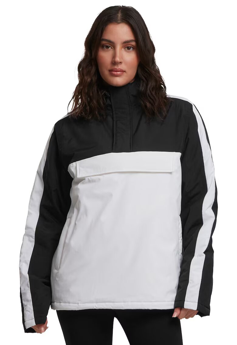 Urban Classics Geaca fara inchidere cu vatelina - Alb/Negru