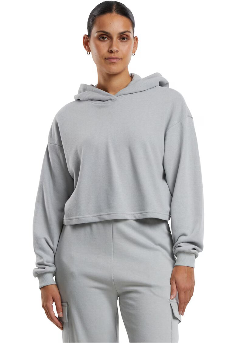Urban Classics Hanorac crop cu maneci cazute - Gri deschis