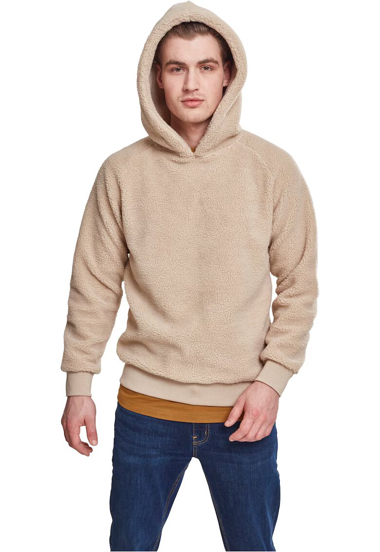 Urban Classics Hanorac de blana sherpa sintetica - Bej inchis