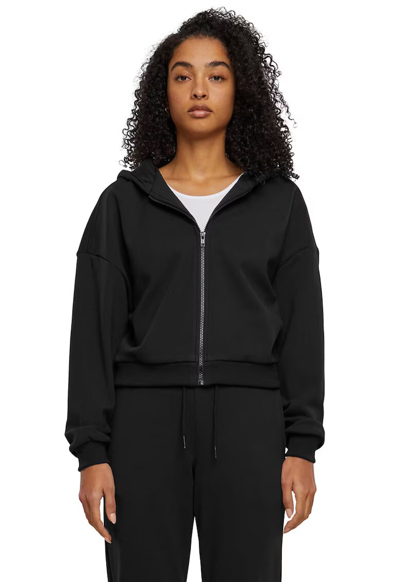 Urban Classics Hanorac lejer cu maneci cazute - Negru