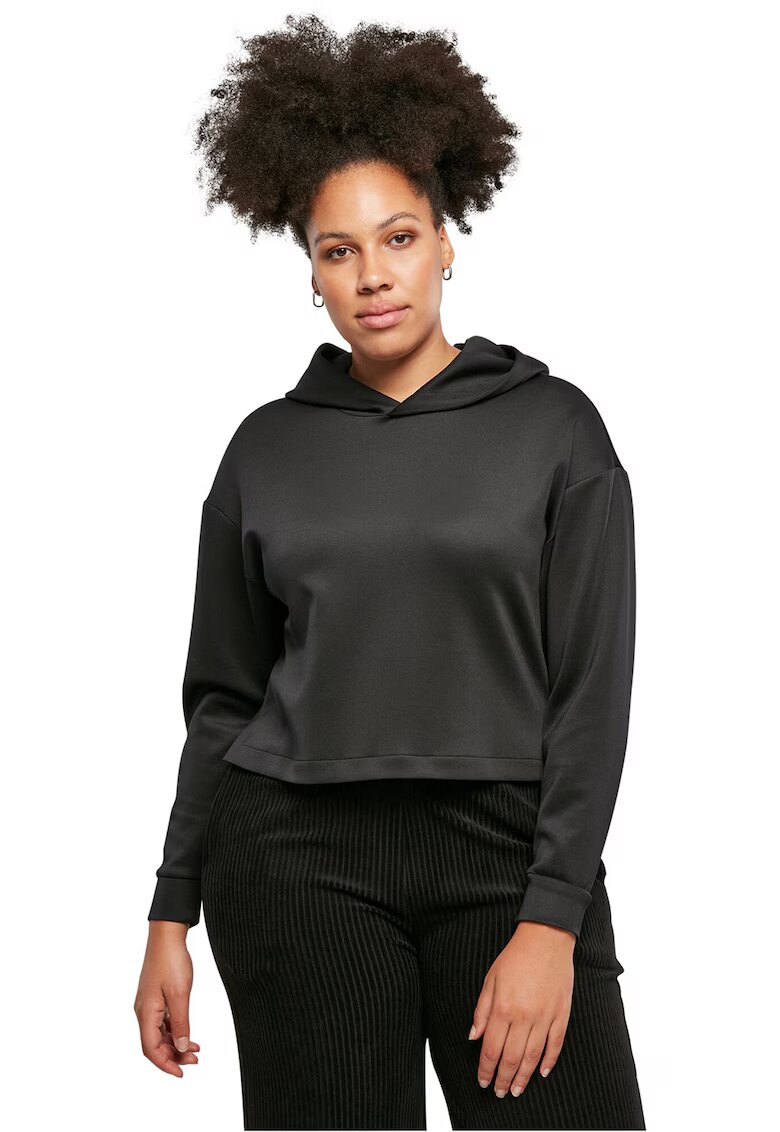 Urban Classics Hanorac uni cu maneci lungi - Negru