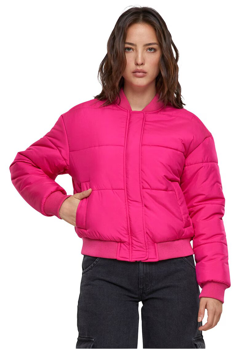 Urban Classics Jacheta bomber cu buzunare laterale - Fucsia