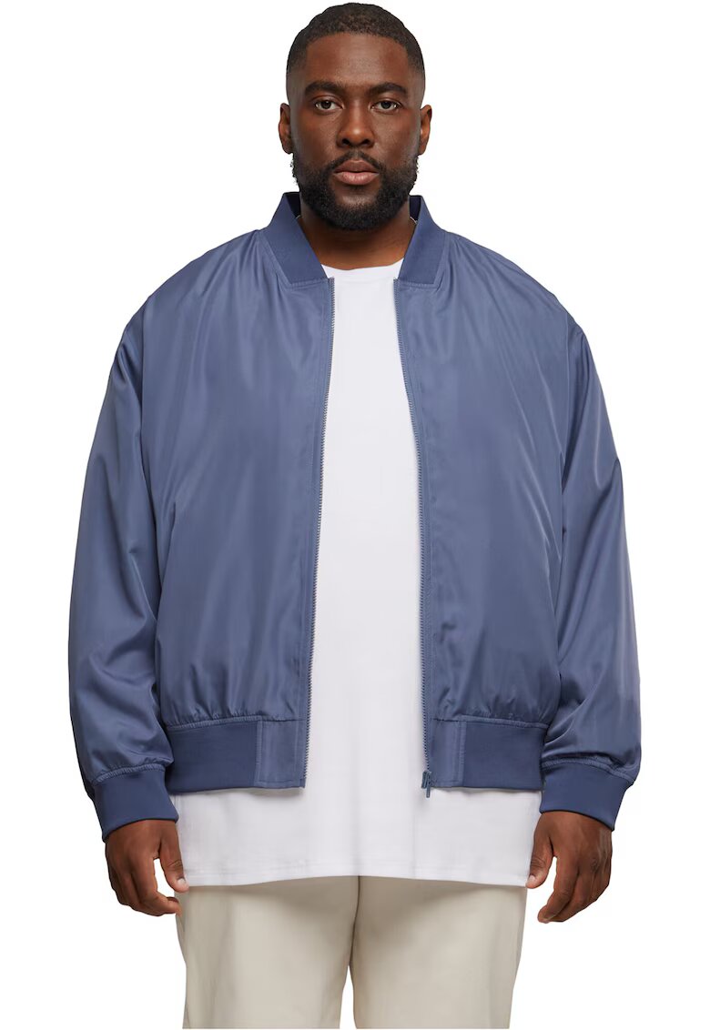 Urban Classics Jacheta bomber cu mansete elastice - Albastru indigo