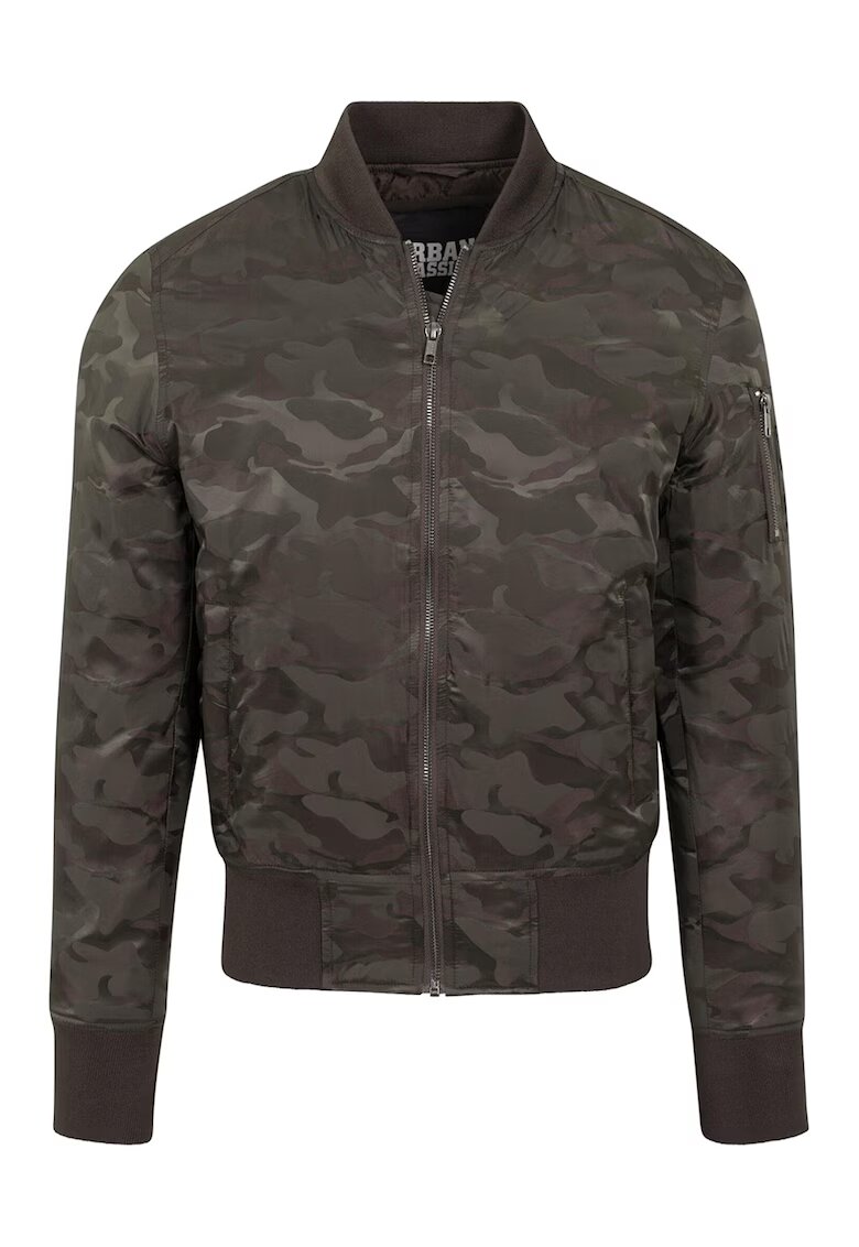 Urban Classics Jacheta bomber cu model camuflaj - Kaki