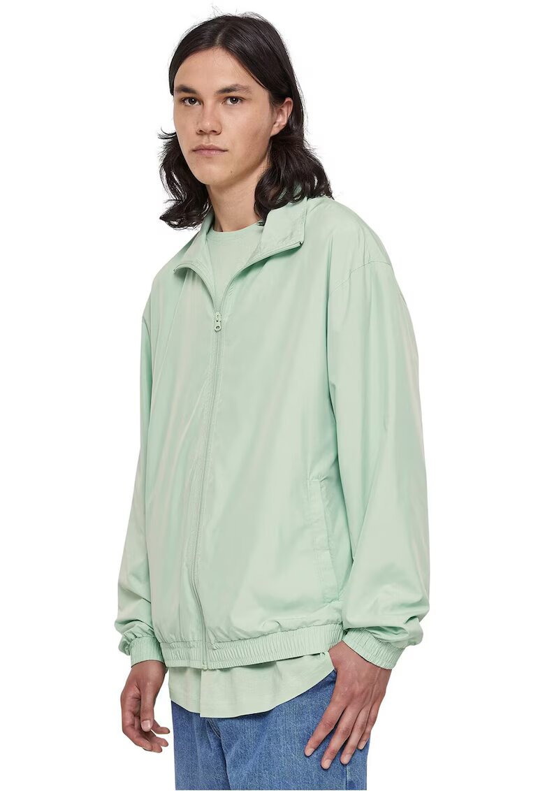 Urban Classics Jacheta cu fermoar si maneci cazute - Verde menta