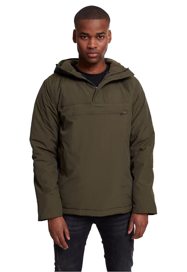 Urban Classics Jacheta cu gluga si buzunar cu fermoar - Verde sparanghel