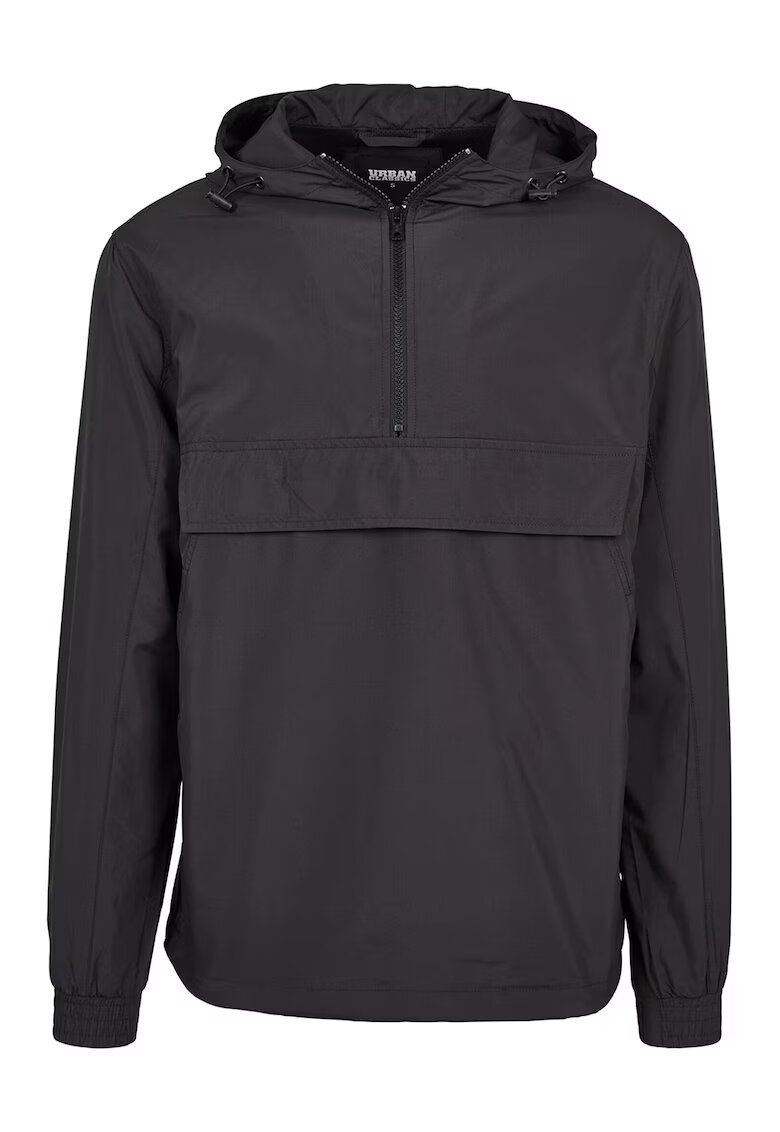 Urban Classics Jacheta cu gluga si fermoar scurt - Negru