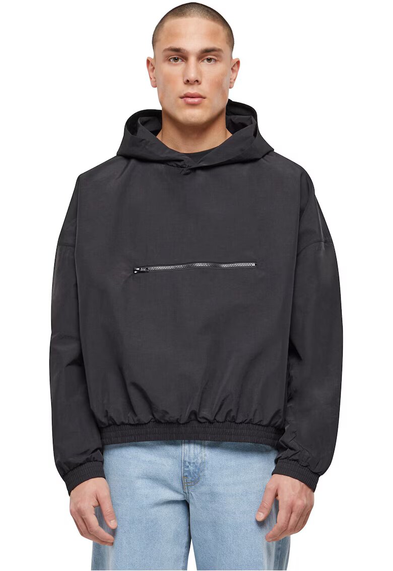 Urban Classics Jacheta cu gluga si maneci cazute - Negru