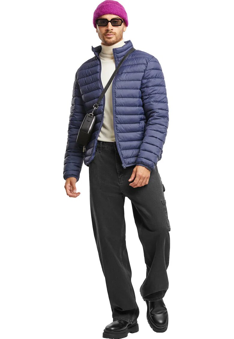 Urban Classics Jacheta matlasata cu fermoar - Bleumarin