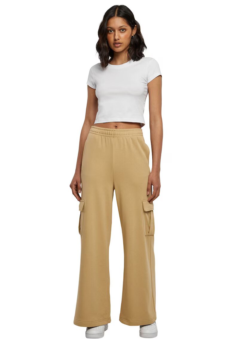 Urban Classics Pantaloni cargo ampli cu talie elastica - Bej