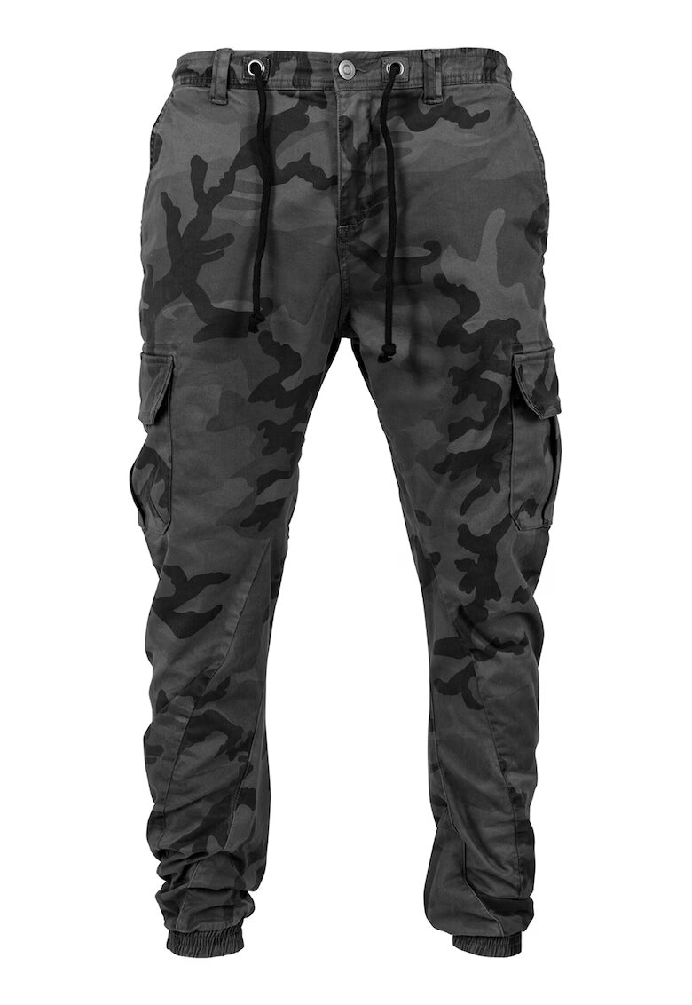 Urban Classics Pantaloni cargo cu imprimeu camuflaj - Gri