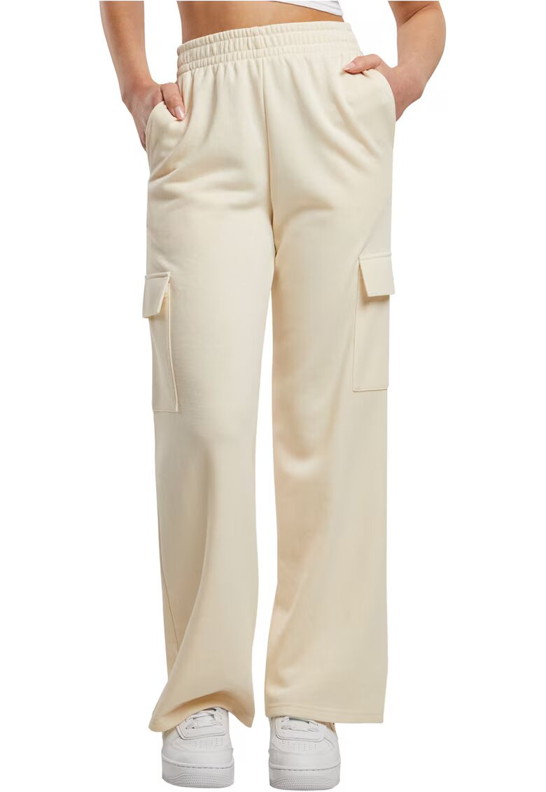 Urban Classics Pantaloni de trening cu croiala ampla si buzunare cargo - Alb fildes