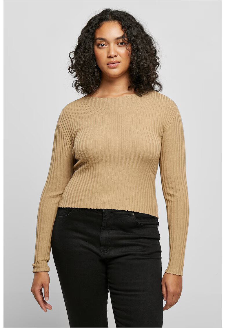 Urban Classics Pulover cu detaliu rasucit pe spate - Maro camel