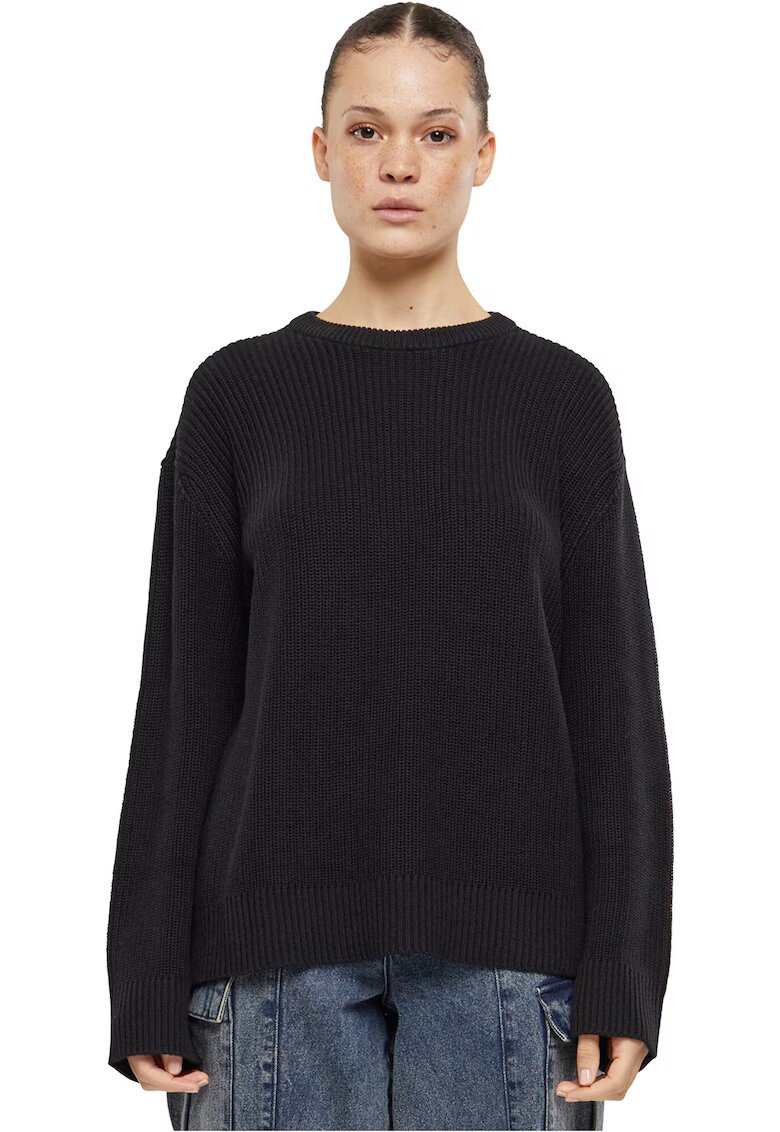Urban Classics Pulover cu maneci cazute - Negru
