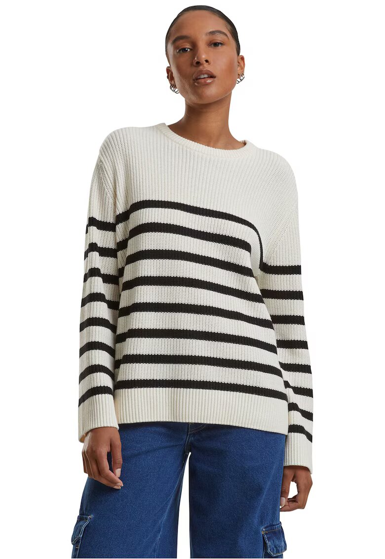 Urban Classics Pulover lejer in dungi - Negru/Bej deschis