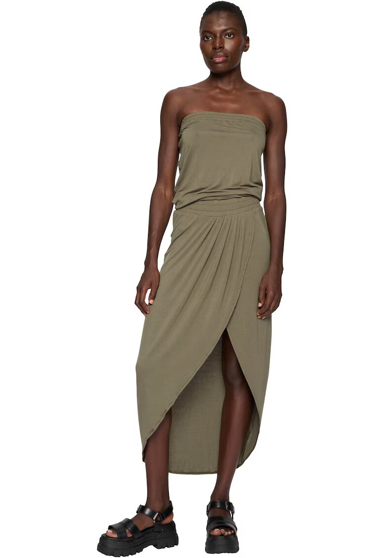 Urban Classics Rochie asimetrica de jerseu - Verde sparanghel
