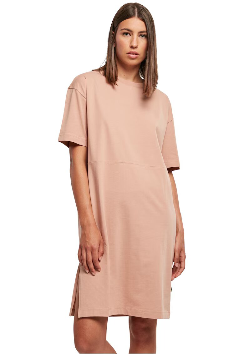 Urban Classics Rochie supradimensionata de bumbac organic - Roz somon