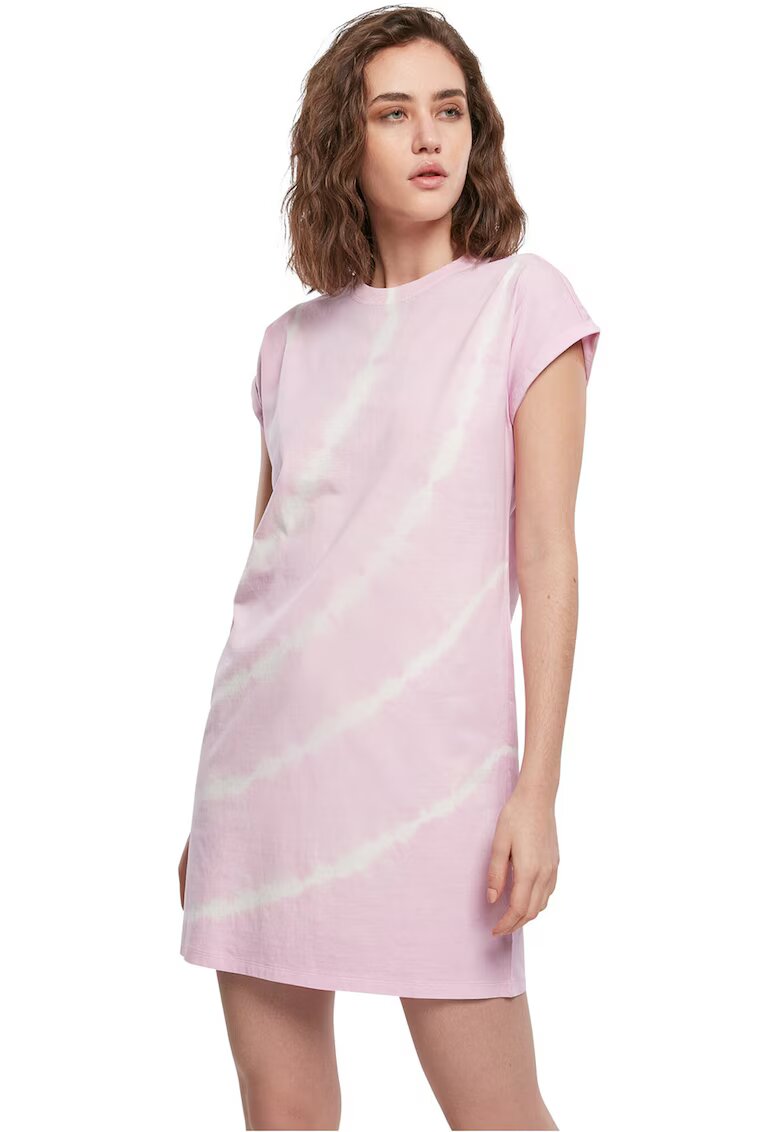 Urban Classics Rochie-tricou cu model tie-dye - Alb/Lila