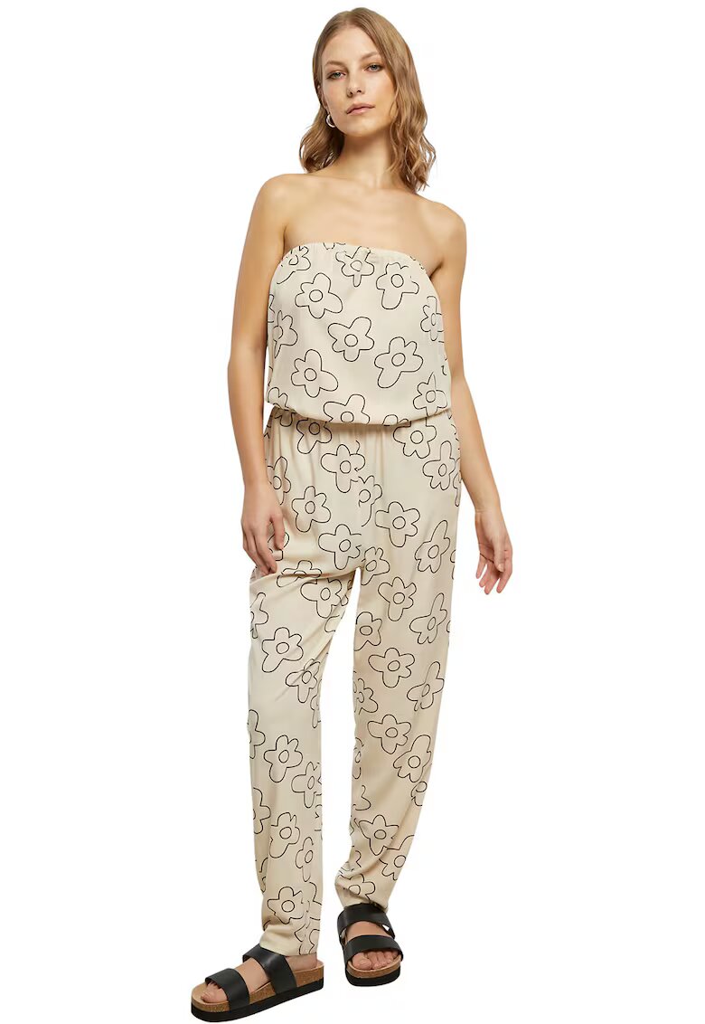 Urban Classics Salopeta cu imprimeu floral - Negru/Crem