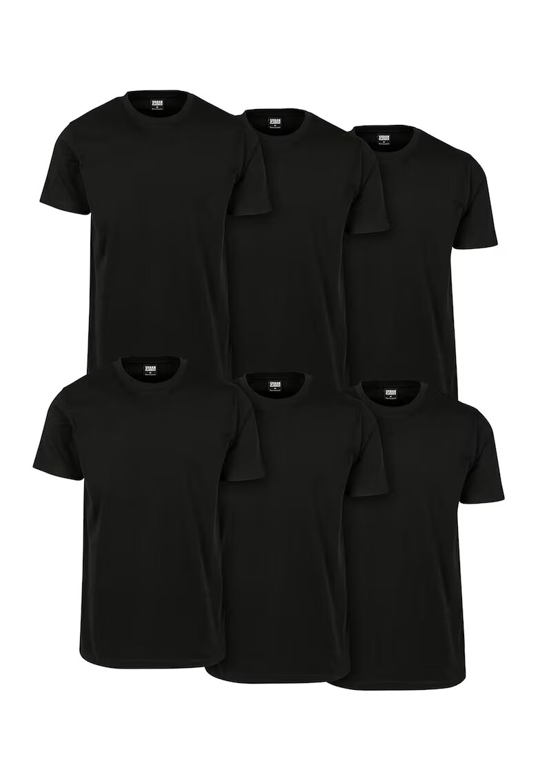 Urban Classics Set de tricouri regular fit - 6 piese - Negru