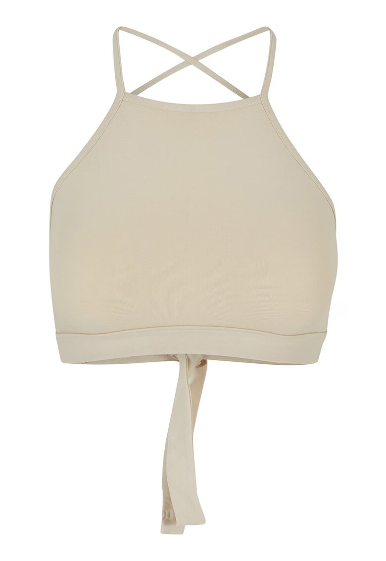 Urban Classics Top crop din amestec de bumbac - Bej