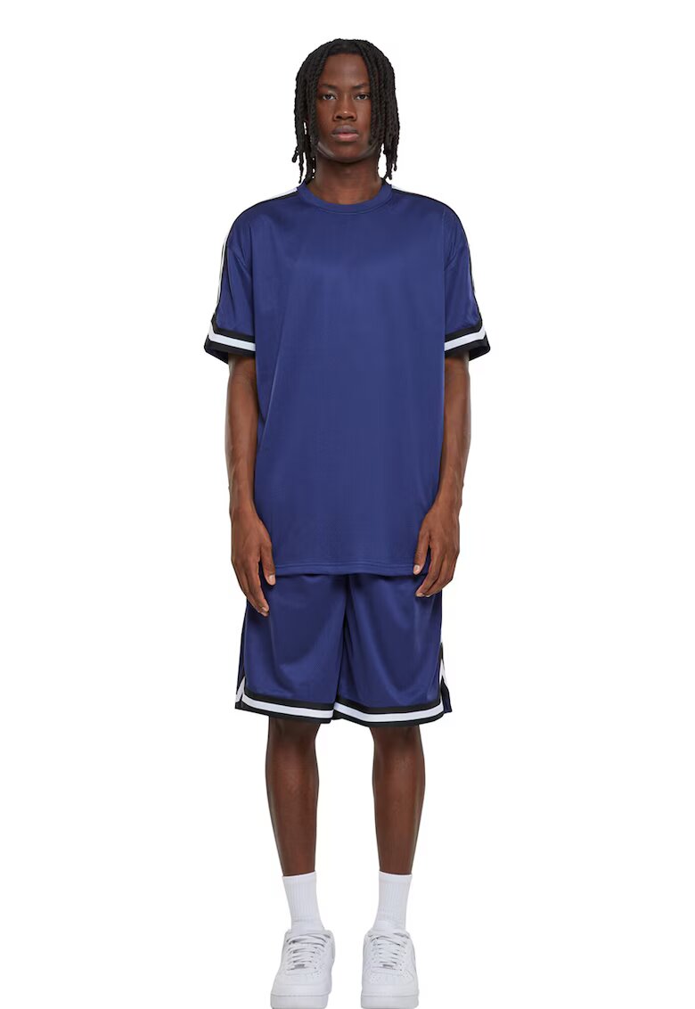 Urban Classics Tricou cu benzi contrastante pe maneci - Albastru inchis