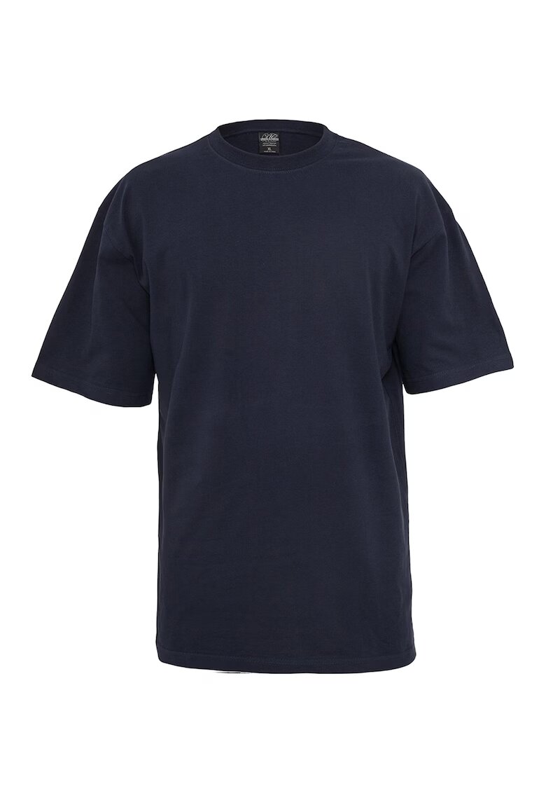 Urban Classics Tricou din bumbac cu decolteu la baza gatului - Bleumarin